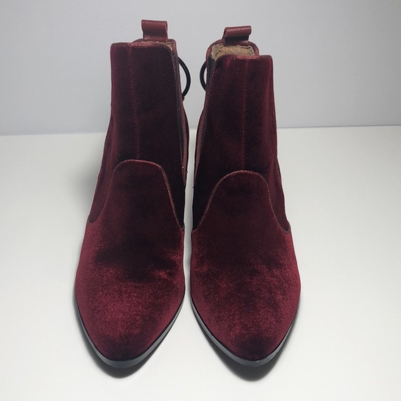 Velvet Burgundy Booties - Picture 1 of 10
